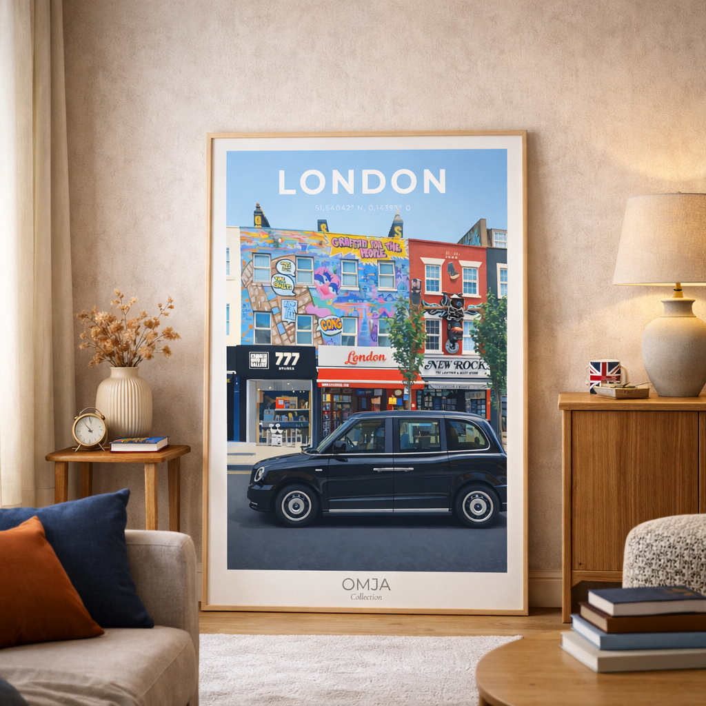 Affiche Londres Camden | Poster London street art | Art mural UK | Déco urbaine moderne | Cadeau voyage | London print