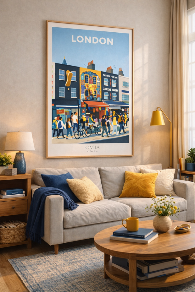 Affiche Londres Camden Town | Poster voyage UK | Art mural London | Décoration moderne | Cadeau city trip