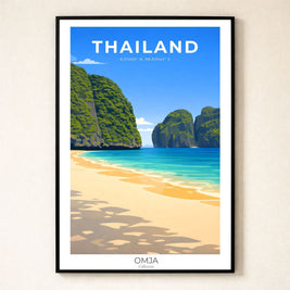 Affiche Thaïlande Phi Phi – Évasion tropicale en mer d’Andaman, souvenir de voyage authentique, déco poster premium pour salon