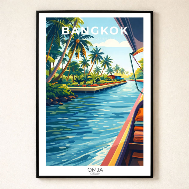 Affiche Bangkok Thaïlande – Photo de voyage authentique, déco exotique tropicale, cadeau globe-trotteur, style bohème chic