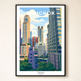 Affiche Bangkok Thaïlande – photo de voyage authentique, skyline urbaine tropicale, déco moderne salon/chambre, cadeau souvenir