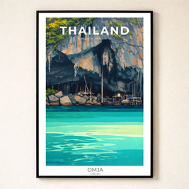 Affiche Thaïlande Railay Beach – Poster voyage tropical | Décoration murale élégante Krabi