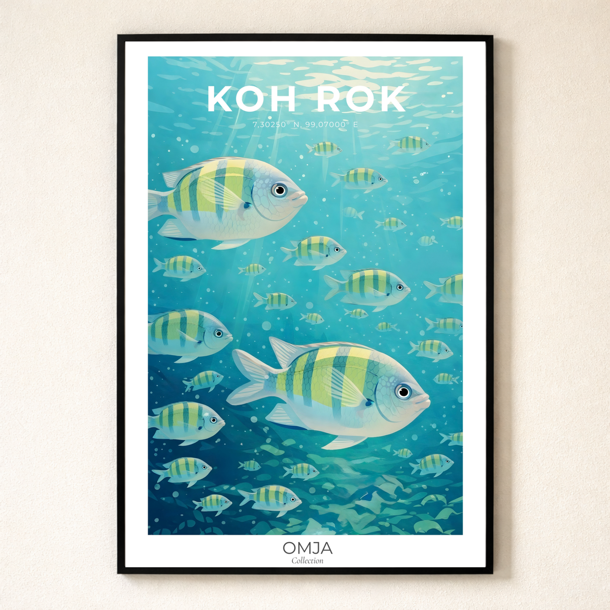 Affiche Koh Rok Thaïlande, évasion tropicale des îles Andaman – décoration murale voyage authentique et cadeau bord de mer