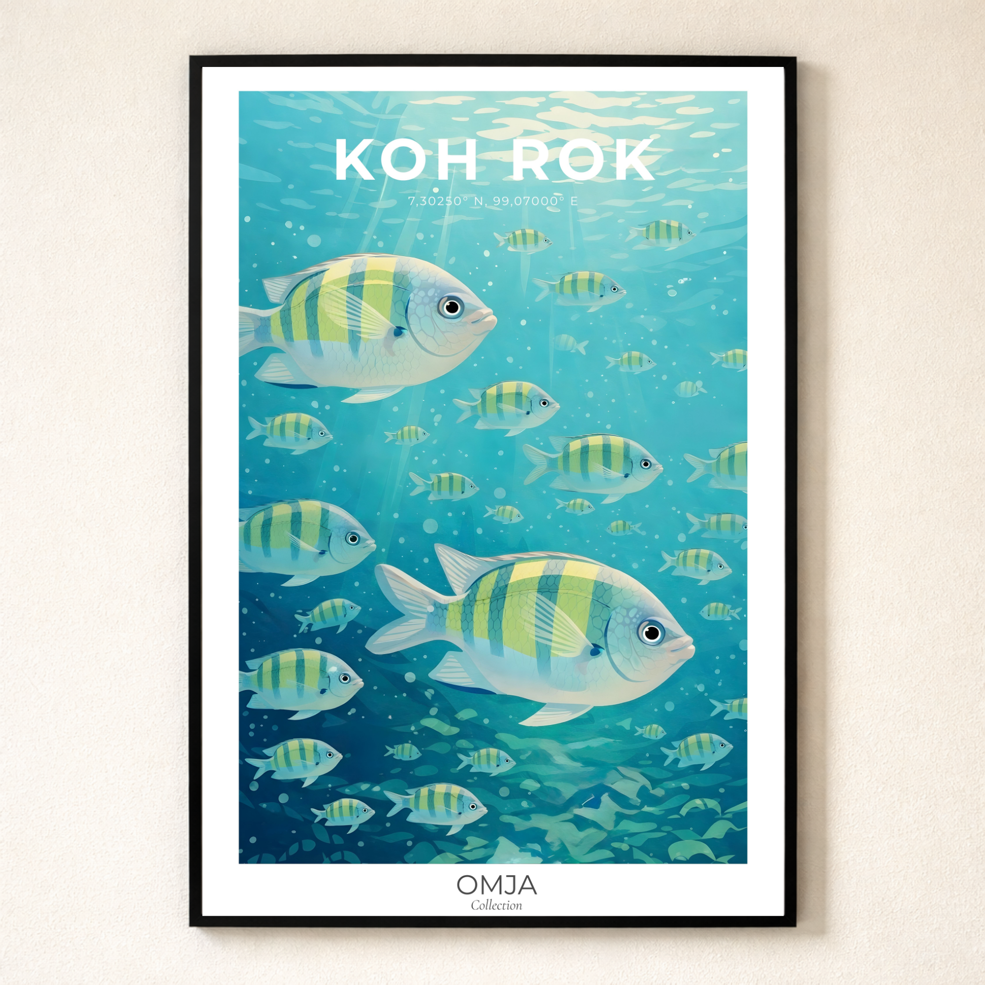 Affiche Koh Rok Thaïlande, évasion tropicale des îles Andaman – décoration murale voyage authentique et cadeau bord de mer