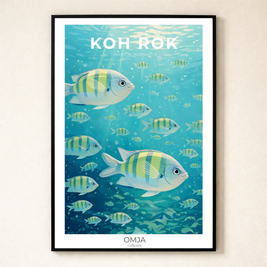Affiche Koh Rok Thaïlande, évasion tropicale des îles Andaman – décoration murale voyage authentique et cadeau bord de mer