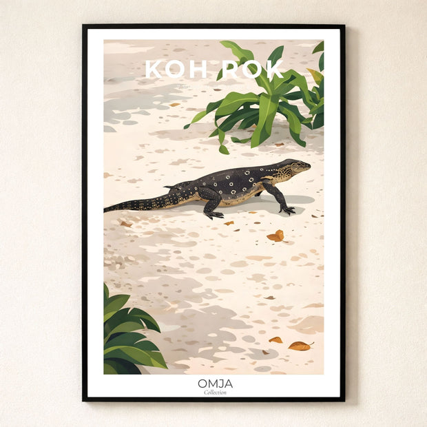 Affiche Voyage Koh Rok Thaïlande – Île Sauvage du Parc Mu Ko Lanta, Esprit Tropical & Évasion Exotique Poster Tropical Art Mural