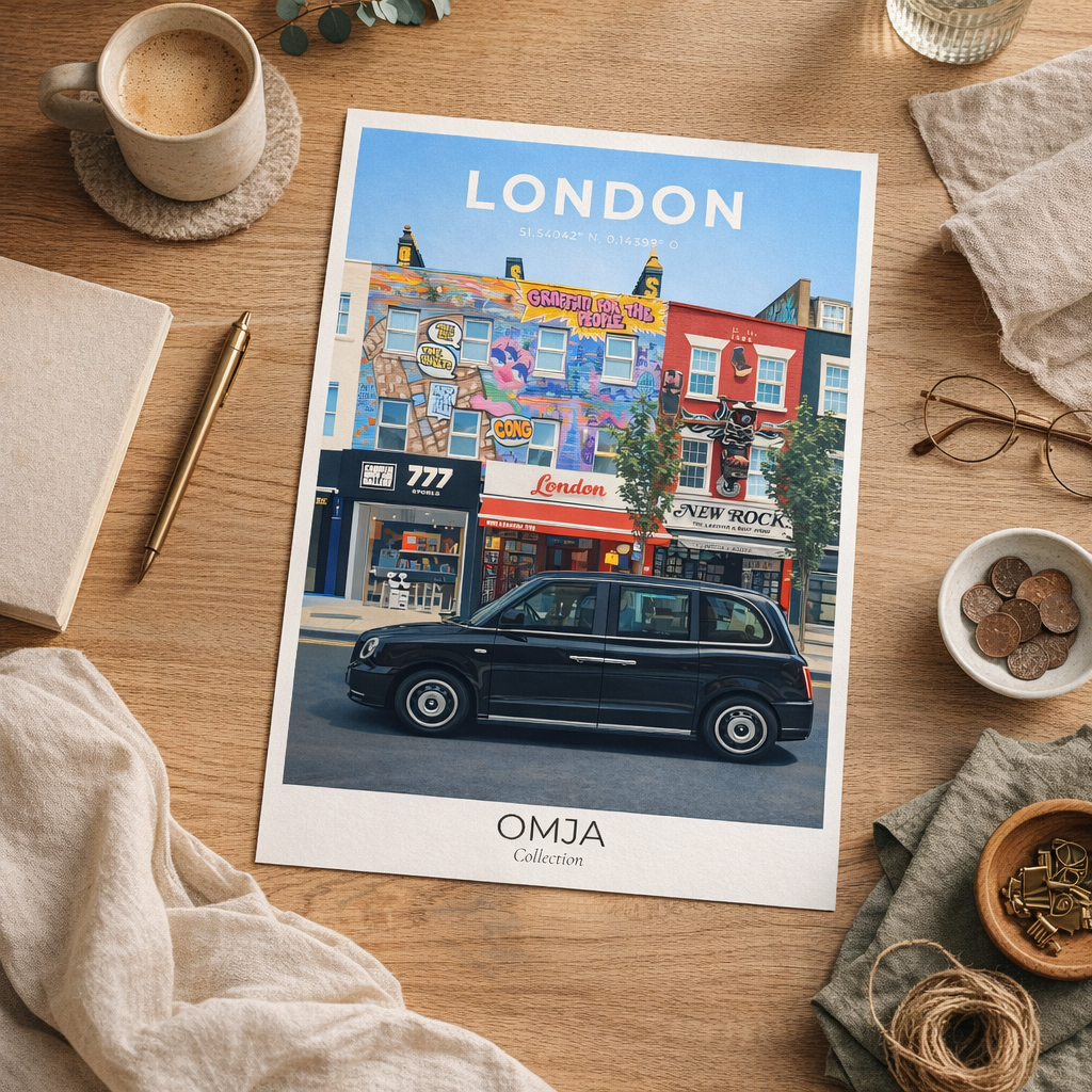 Affiche Londres Camden | Poster London street art | Art mural UK | Déco urbaine moderne | Cadeau voyage | London print