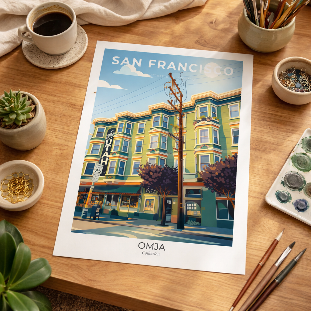 Affiche San Francisco (Californie) – Architecture victorienne & esprit West Coast | Photo originale de voyage