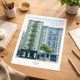 Affiche San Francisco Californie – Architecture victorienne & vibes West Coast | Décoration murale voyage