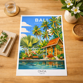 Affiche Bali Indonésie – Évasion tropicale & vibes zen | Photo de voyage authentique (déco murale)