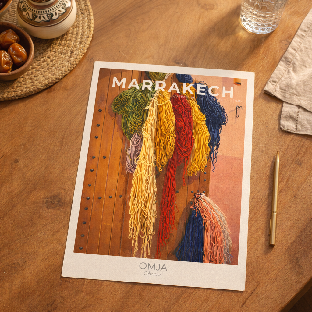 Affiche Marrakech Maroc – Photo authentique de voyage, ambiance souks & couleurs, déco bohème chic