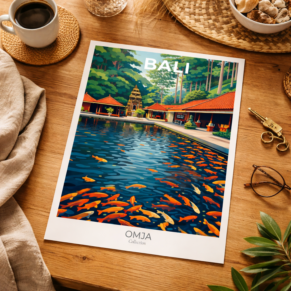 Affiche Bali – Temple Tropical & Sérénité Asiatique | Poster Voyage Déco Murale