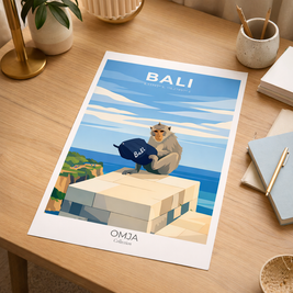 Affiche BALI – Falaises d’Uluwatu & esprit sauvage | Souvenir Indonésie | Photo de voyage originale | Déco bord de mer