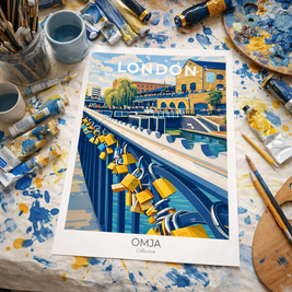 Affiche Londres Camden cadenas – Poster voyage UK, déco murale moderne, cadeau London