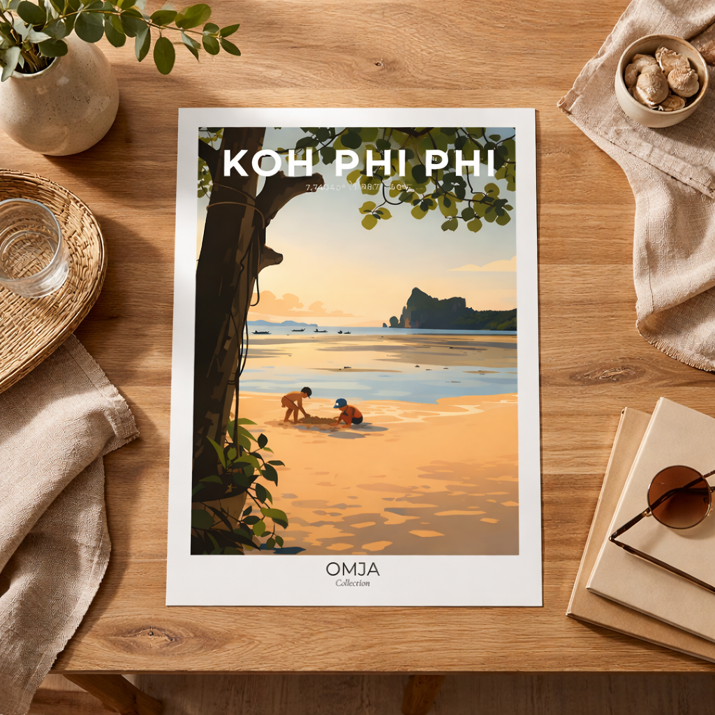 Affiche voyage Koh Lanta Thaïlande – Évasion tropicale, souvenir authentique de nos aventures, décoration murale bohème chic