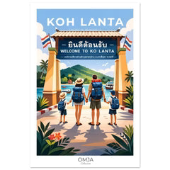 Affiche voyage Koh Lanta Thaïlande – Évasion tropicale, souvenir authentique de nos aventures, décoration murale bohème chic
