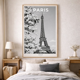 Affiche Paris – Tour Eiffel Élégante & Esprit Romantique | Poster Voyage Déco Murale