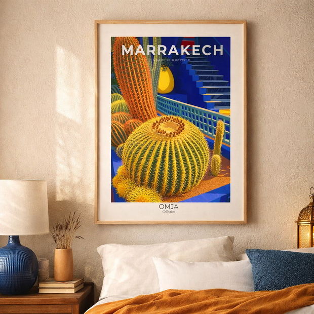 Affiche Marrakech – Jardin Majorelle & Esprit Oriental | Poster Voyage Déco Murale