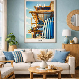 Affiche Bali – Spot de Surf Tropical & Esprit Évasion | Poster Voyage Déco Murale