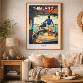 Affiche Thaïlande authentique – Poster voyage tropical chic, décoration murale inspirante issue de nos propres aventures
