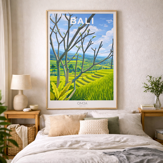 Affiche Bali – Rizières Tropicales & Paysage Exotique | Poster Voyage Nature Déco Murale