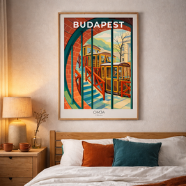 Affiche Budapest – Funiculaire Historique | Poster Voyage Hongrie & Déco Murale