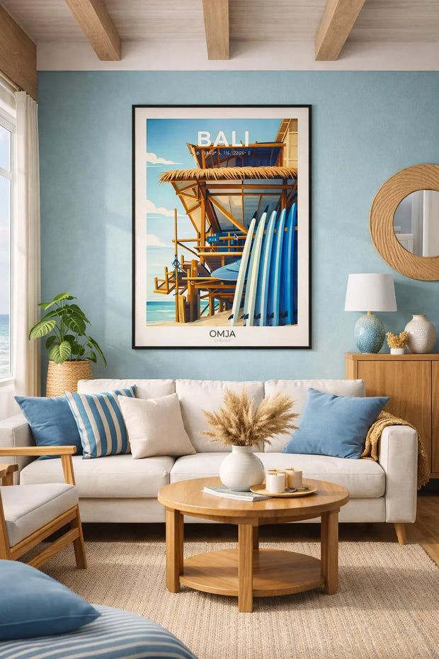 Affiche Bali – Spot de Surf Tropical & Esprit Évasion | Poster Voyage Déco Murale
