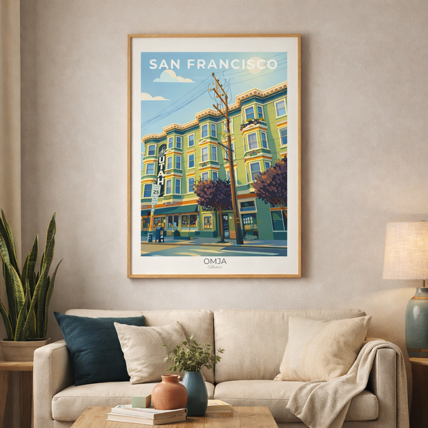 Affiche San Francisco (Californie) – Architecture victorienne & esprit West Coast | Photo originale de voyage