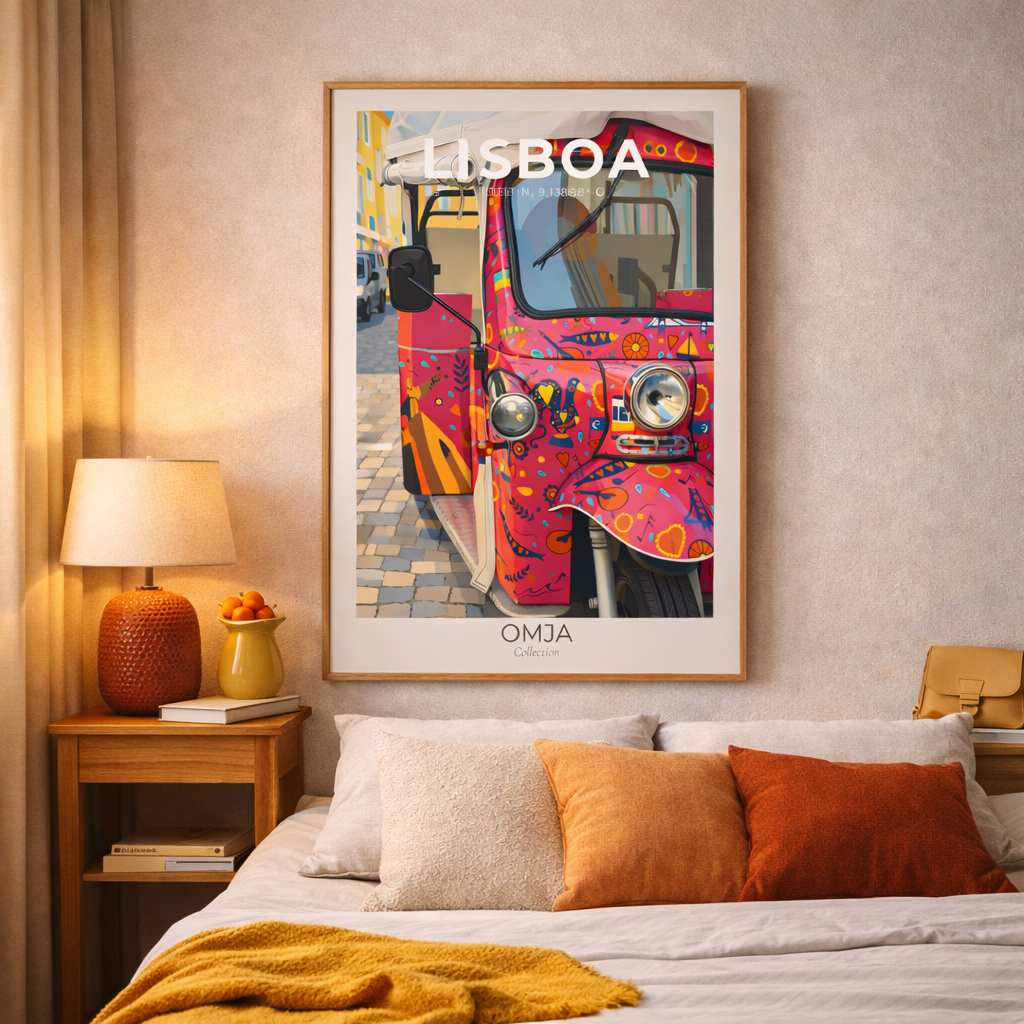 Affiche Lisbonne – Tuk Tuk Coloré du Portugal | Poster Voyage & Déco Murale