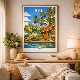 Affiche Bali Indonésie – Évasion tropicale & vibes zen | Photo de voyage authentique (déco murale)