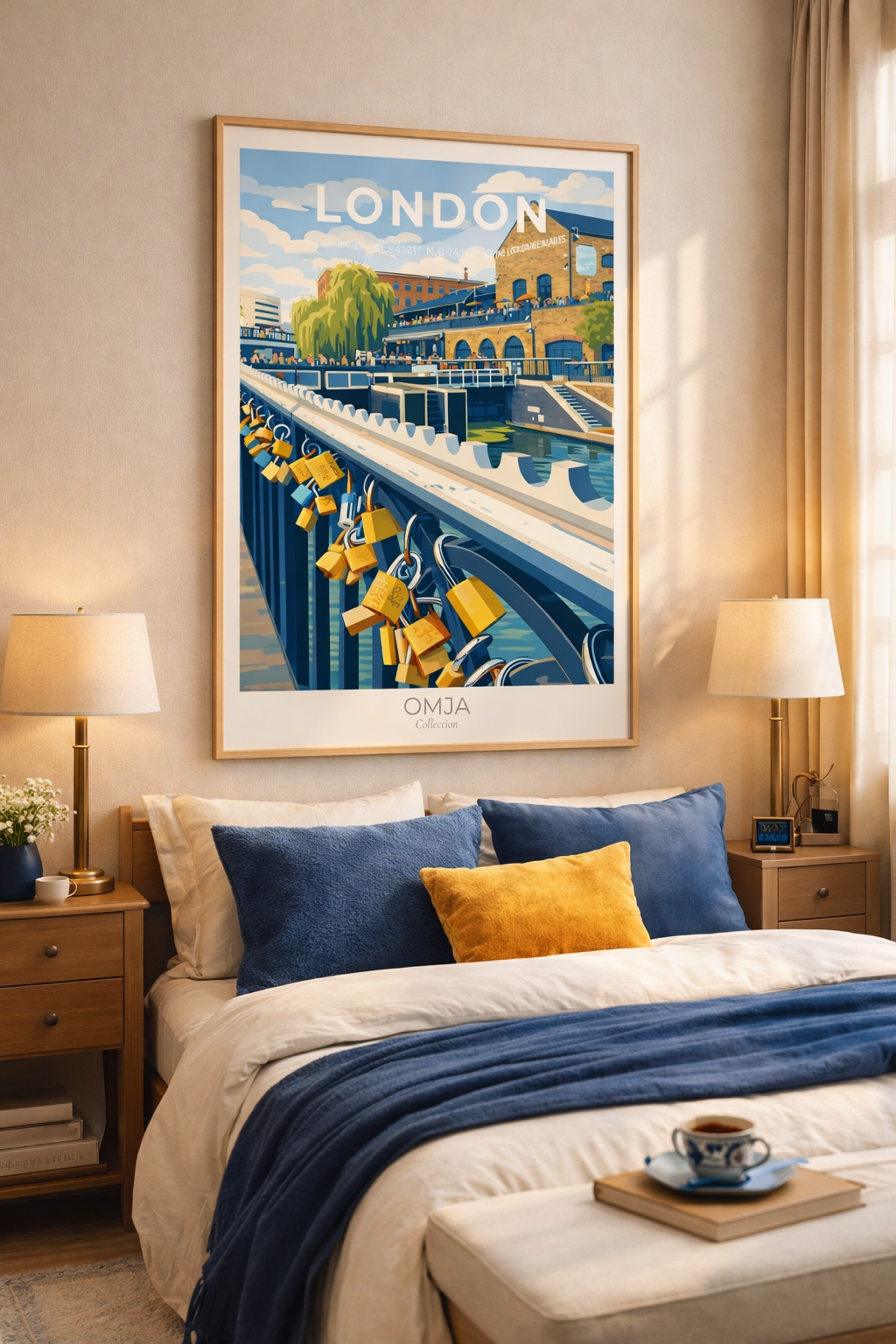 Affiche Londres Camden cadenas – Poster voyage UK, déco murale moderne, cadeau London