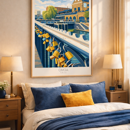 Affiche Londres Camden cadenas – Poster voyage UK, déco murale moderne, cadeau London