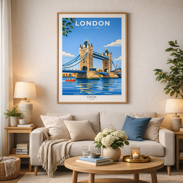 Affiche Londres Iconique – Souvenir de Voyage Authentique & Élégance Urbaine