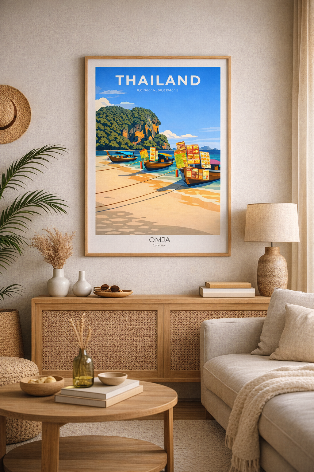Affiche Voyage Thaïlande – Krabi & mer d’Andaman, photo originale de nos road-trips, décoration murale tropicale, idée cadeau