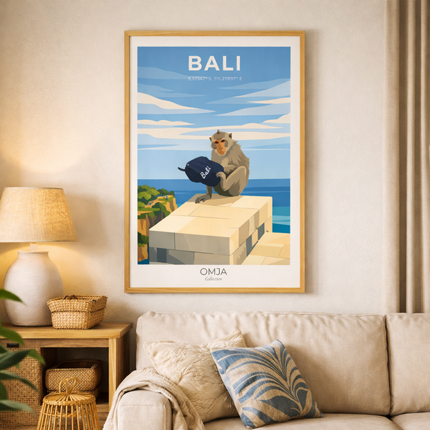Affiche BALI – Falaises d’Uluwatu & esprit sauvage | Souvenir Indonésie | Photo de voyage originale | Déco bord de mer