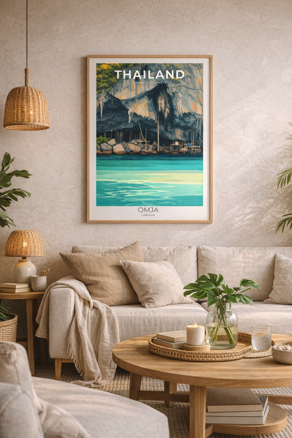 Affiche Thaïlande Railay Beach – Poster voyage tropical | Décoration murale élégante Krabi