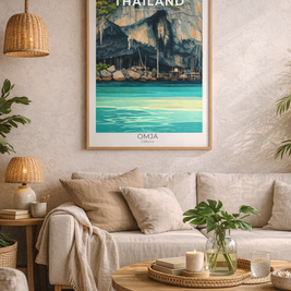 Affiche Thaïlande Railay Beach – Poster voyage tropical | Décoration murale élégante Krabi