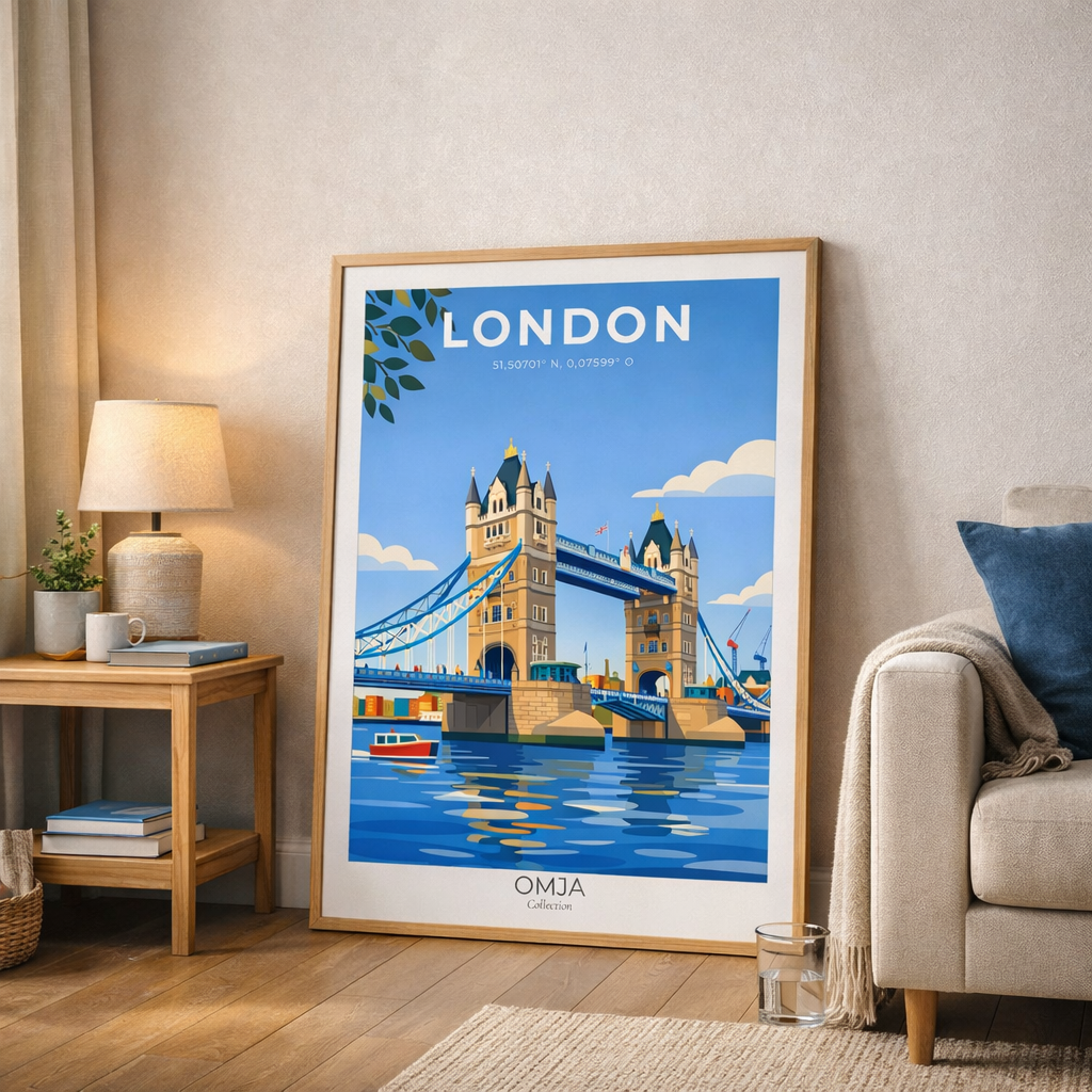 Affiche Londres Iconique – Souvenir de Voyage Authentique & Élégance Urbaine