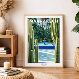 Affiche Marrakech – Jardin Secret & Oasis Orientale | Poster Voyage Déco Murale