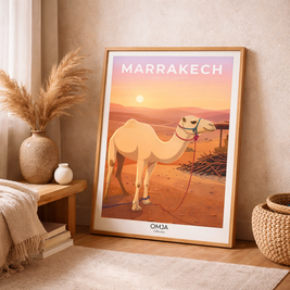 Affiche Marrakech Maroc – Déco voyage bohème, poster désert & Médina, photo originale de nos voyages