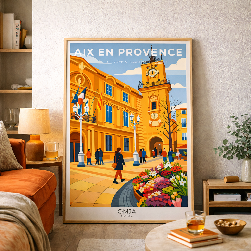 Affiche Aix-en-Provence – Lumière du Sud et art de vivre provençal