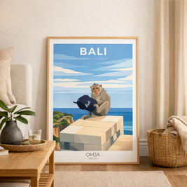 Affiche BALI – Falaises d’Uluwatu & esprit sauvage | Souvenir Indonésie | Photo de voyage originale | Déco bord de mer
