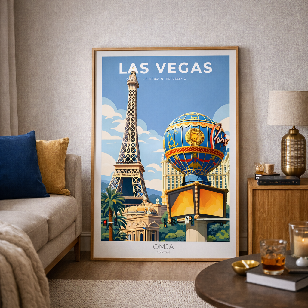 Affiche Las Vegas – Strip Mythique & Ambiance USA | Poster Voyage Déco Murale