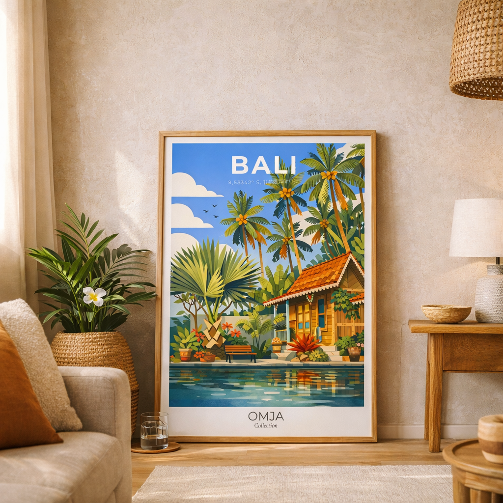Affiche Bali Indonésie – Évasion tropicale & vibes zen | Photo de voyage authentique (déco murale)