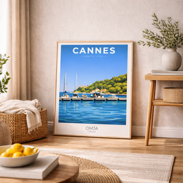 Affiche Îles de Lérins – Cannes Côte d’Azur | Poster Voyage Méditerranée Authentique