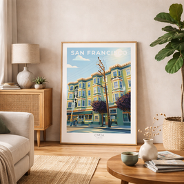 Affiche San Francisco (Californie) – Architecture victorienne & esprit West Coast | Photo originale de voyage