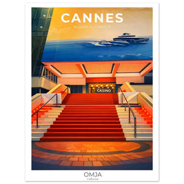Affiche Cannes – Poster Côte d’Azur, ambiance Festival, déco chic méditerranéenne, cadeau voyage