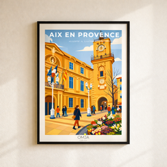 Affiche Aix-en-Provence – Lumière du Sud et art de vivre provençal
