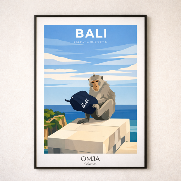 Affiche BALI – Falaises d’Uluwatu & esprit sauvage | Souvenir Indonésie | Photo de voyage originale | Déco bord de mer