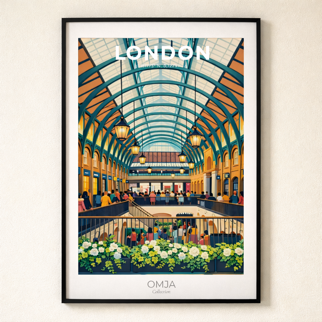 Affiche Londres UK – Covent Garden vibes, poster voyage élégant, déco city chic, photo originale de nos voyages
